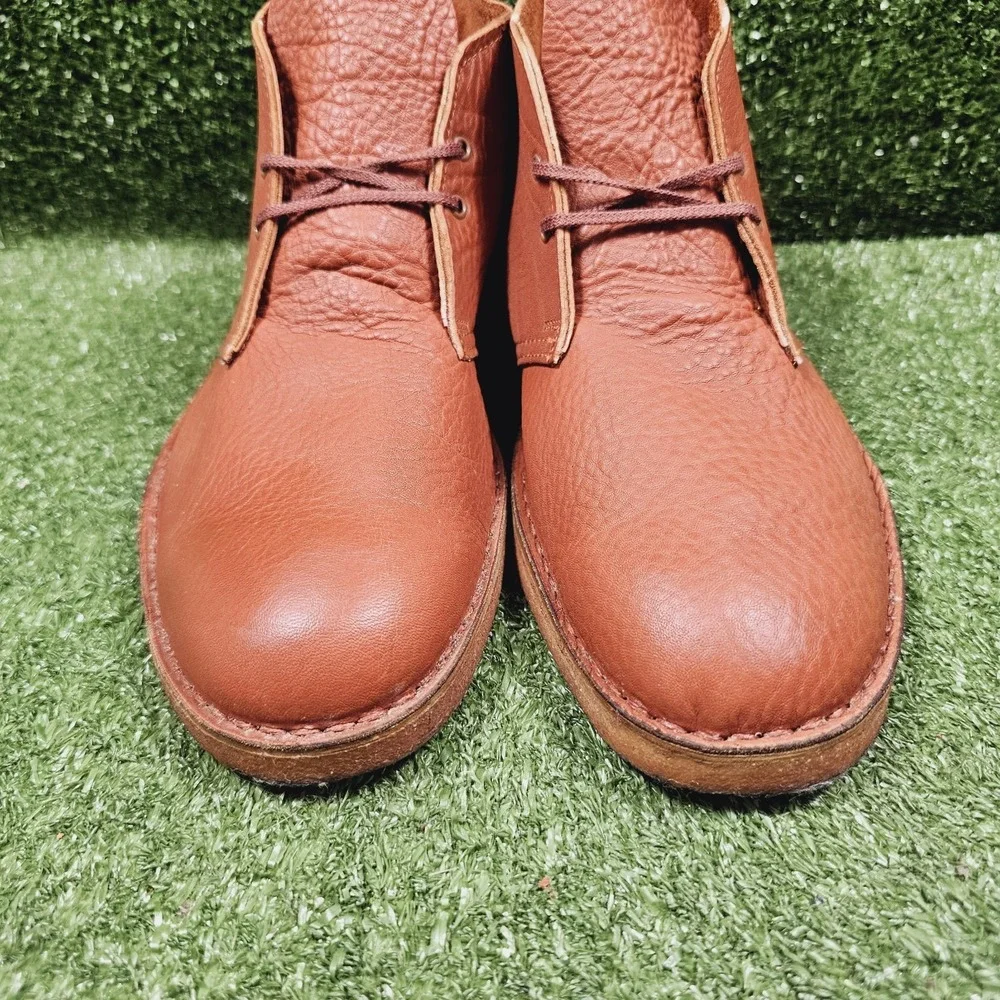 Clarks Originals Desert Boot Burnt Orange Leather Ankle Boots England Mens US 13